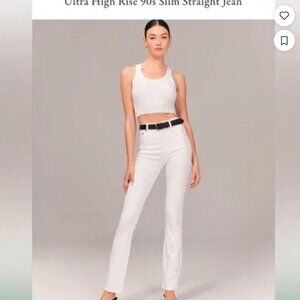 Abercrombie and Fitch white jeans  Ultra High Rise 90s Slim Straight Jean